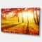 Designart - Yellow Red Fall Trees and Leaves - Landscape Canvas Art Print